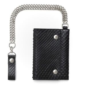 CELINE X Hedi Slimane Men's Biker Wallet With Chain In Python New With Tags